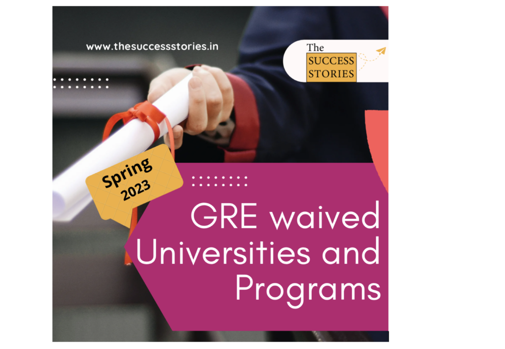 GRE Waiver Spring 2023 List of Universities and Programs The Success